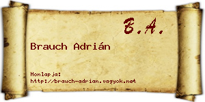 Brauch Adrián névjegykártya